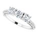 Milgrain Sculptural Three-Stone Anniversary Band