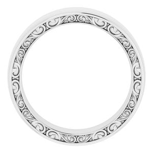 Sculptural Inlay Half Round Band