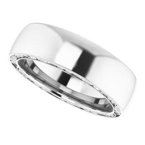 Sculptural Inlay Half Round Band