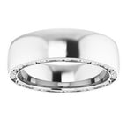 Sculptural Inlay Half Round Band