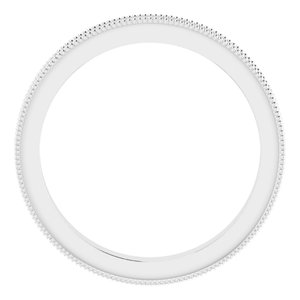 Milgrain Edge Sculptural Flat Band with Bead Blast Finish