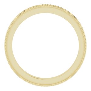 Milgrain Edge Sculptural Flat Band with Bead Blast Finish