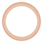 Milgrain Edge Sculptural Flat Band with Bead Blast Finish