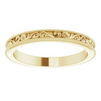 Milgrain Edge Sculptural Flat Band with Bead Blast Finish