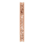 Milgrain Edge Sculptural Flat Band with Bead Blast Finish
