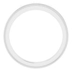 Milgrain Edge Sculptural Flat Band with Bead Blast Finish