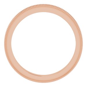 Milgrain Edge Sculptural Flat Band with Bead Blast Finish