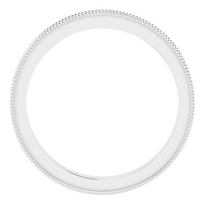 Milgrain Edge Sculptural Flat Band with Bead Blast Finish