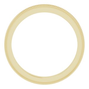 Milgrain Edge Sculptural Flat Band with Bead Blast Finish