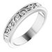 Milgrain Edge Sculptural Flat Band with Bead Blast Finish