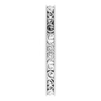 Milgrain Edge Sculptural Flat Band with Bead Blast Finish