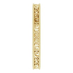 Milgrain Edge Sculptural Flat Band with Bead Blast Finish