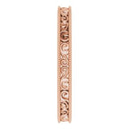 Milgrain Edge Sculptural Flat Band with Bead Blast Finish