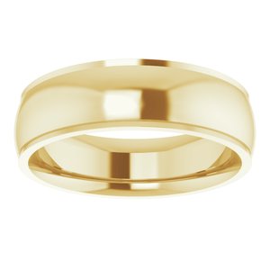Stepped-Edge Comfort-Fit Half Round Band