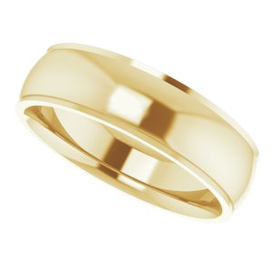 Stepped-Edge Comfort-Fit Half Round Band