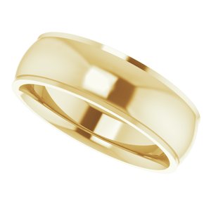 Stepped-Edge Comfort-Fit Half Round Band