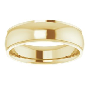 Stepped-Edge Comfort-Fit Half Round Band