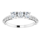 Milgrain Sculptural Three-Stone Anniversary Band