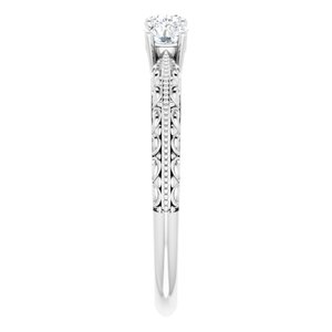 Milgrain Sculptural Three-Stone Anniversary Band