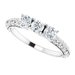 Milgrain Sculptural Three-Stone Anniversary Band