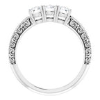 Milgrain Sculptural Three-Stone Anniversary Band