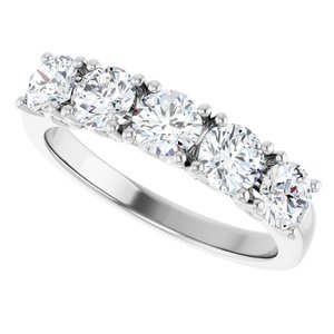 Sculptural Five-Stone Anniversary Band