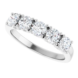 Sculptural Five-Stone Anniversary Band
