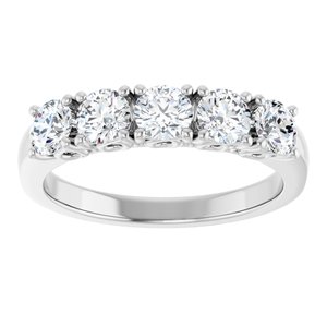 Sculptural Five-Stone Anniversary Band