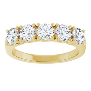 Sculptural Five-Stone Anniversary Band