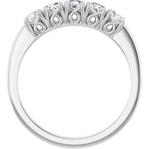 Sculptural Five-Stone Anniversary Band