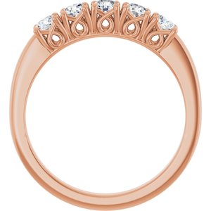Sculptural Five-Stone Anniversary Band