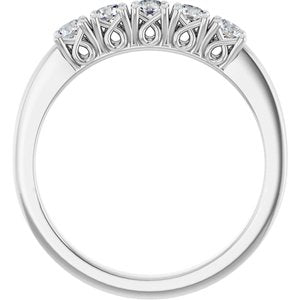 Sculptural Five-Stone Anniversary Band