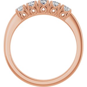 Sculptural Five-Stone Anniversary Band