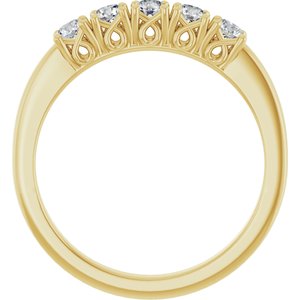 Sculptural Five-Stone Anniversary Band