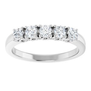 Sculptural Five-Stone Anniversary Band