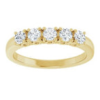 Sculptural Five-Stone Anniversary Band