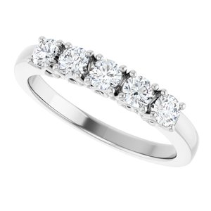 Sculptural Five-Stone Anniversary Band