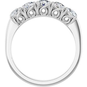 Sculptural Five-Stone Anniversary Band
