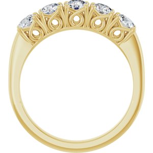 Sculptural Five-Stone Anniversary Band