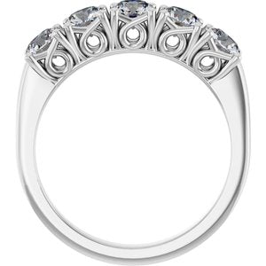 Sculptural Five-Stone Anniversary Band