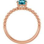 Beaded Solitaire Ring