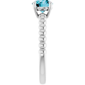 Beaded Solitaire Ring