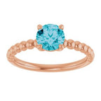 Beaded Solitaire Ring