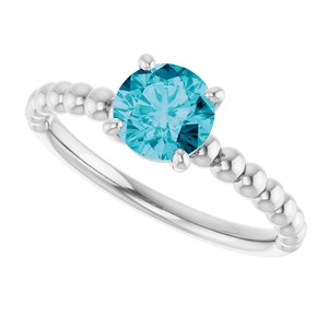 Beaded Solitaire Ring