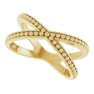 Beaded Criss-Cross Ring