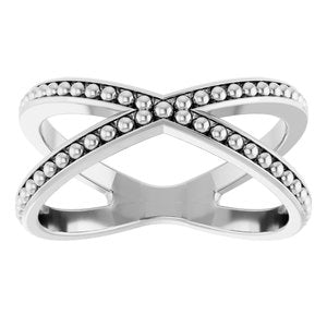 Beaded Criss-Cross Ring