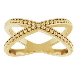 Beaded Criss-Cross Ring