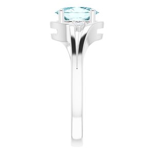 Accented Split Shank Ring