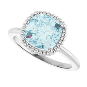 Beaded Solitaire Ring