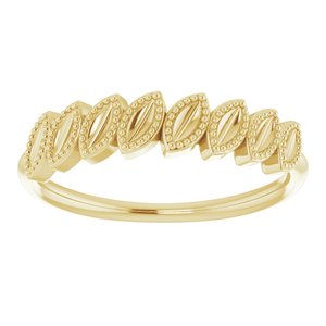 Granulated Leaf Ring